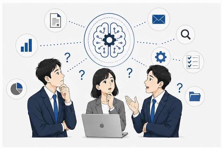 AI化する業務の優先順位を決められず悩む担当者たち